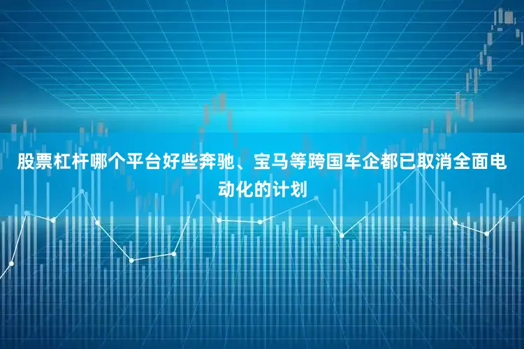 股票杠杆哪个平台好些奔驰、宝马等跨国车企都已取消全面电动化的计划